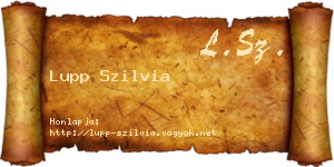 Lupp Szilvia névjegykártya
